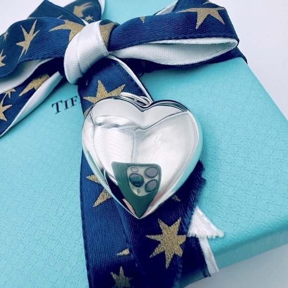 Tiffany & Co. Jewelry - Tiffany & Co. LARGE Puffed Heart Pendant Charm in Silver with Pouch